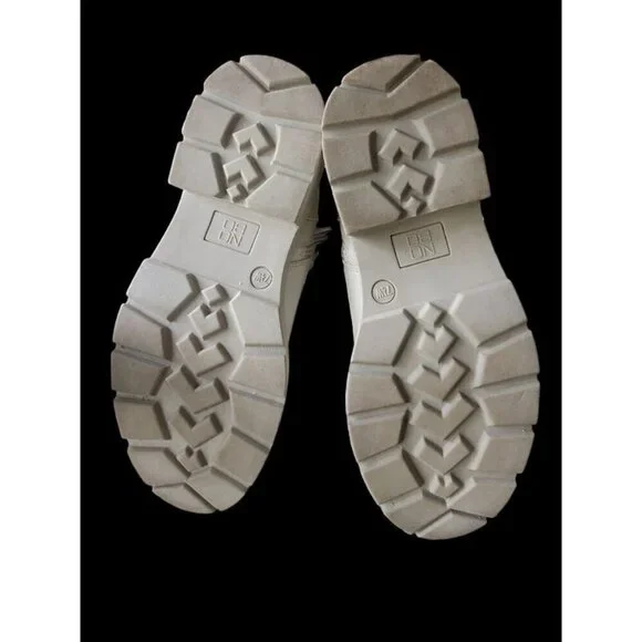 NoBo White High-Top Combat Boots With Side Zipper & Lace-Up Closure For Women - Picture 5 of 5